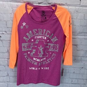 ⭐️NWT American fighter Yale 3/4 sleeve woman’s tee SZ LG